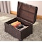 Vintiquewise Antique Style Black Wooden Steamer Trunk, Coffee Table QI003252L - alternate 2